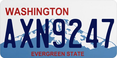 WA license plate AXN9247