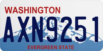 WA license plate AXN9251