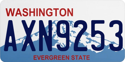 WA license plate AXN9253