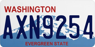 WA license plate AXN9254