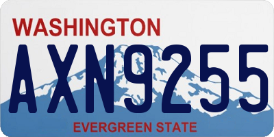 WA license plate AXN9255