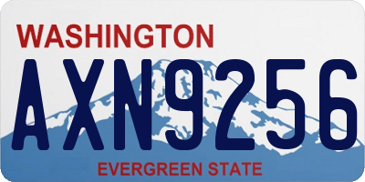 WA license plate AXN9256