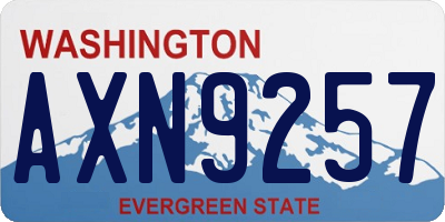 WA license plate AXN9257