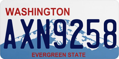 WA license plate AXN9258