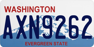 WA license plate AXN9262