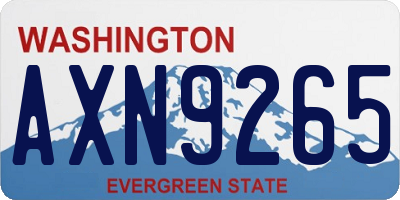 WA license plate AXN9265