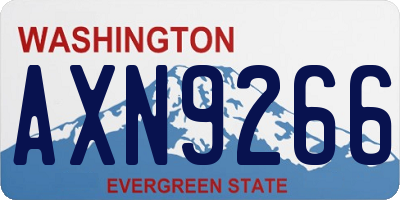 WA license plate AXN9266