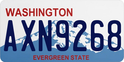 WA license plate AXN9268