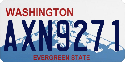 WA license plate AXN9271