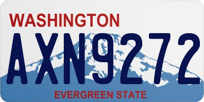 WA license plate AXN9272