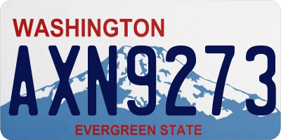 WA license plate AXN9273