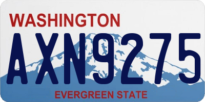 WA license plate AXN9275