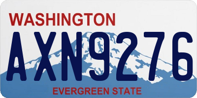 WA license plate AXN9276