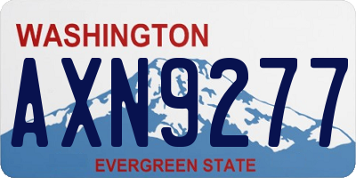 WA license plate AXN9277