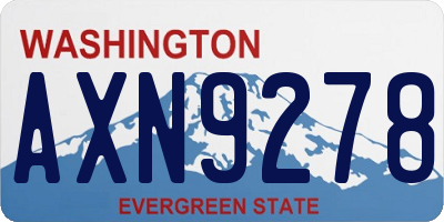 WA license plate AXN9278