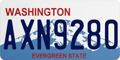 WA license plate AXN9280