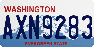 WA license plate AXN9283