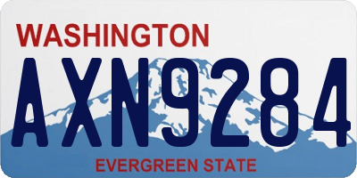 WA license plate AXN9284