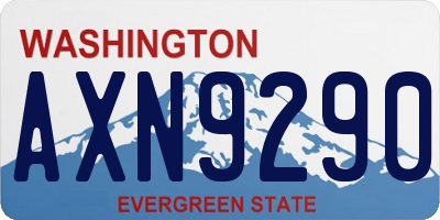 WA license plate AXN9290