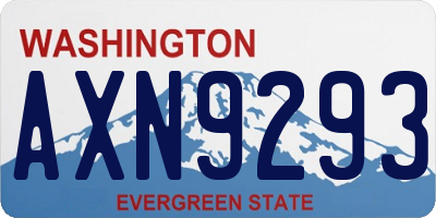 WA license plate AXN9293