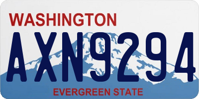 WA license plate AXN9294