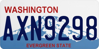 WA license plate AXN9298