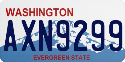 WA license plate AXN9299