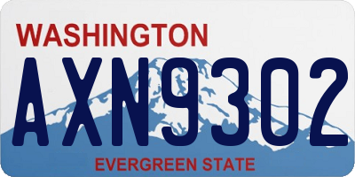 WA license plate AXN9302