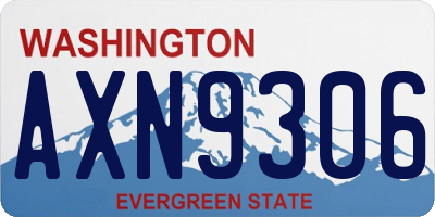 WA license plate AXN9306