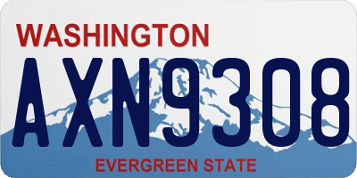 WA license plate AXN9308