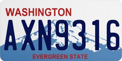 WA license plate AXN9316