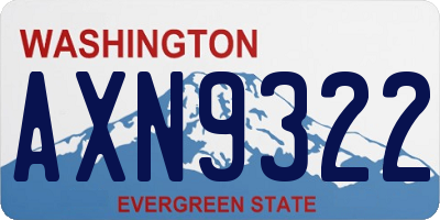 WA license plate AXN9322