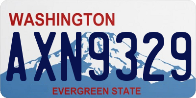 WA license plate AXN9329