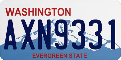 WA license plate AXN9331