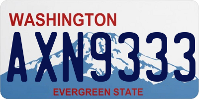 WA license plate AXN9333