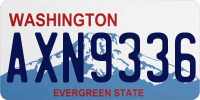 WA license plate AXN9336