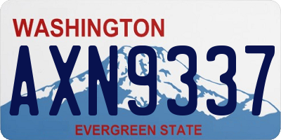 WA license plate AXN9337