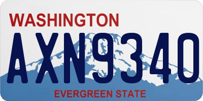 WA license plate AXN9340