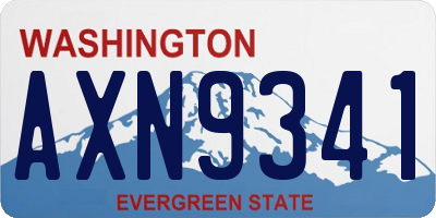 WA license plate AXN9341