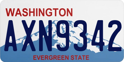 WA license plate AXN9342