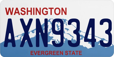 WA license plate AXN9343