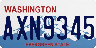 WA license plate AXN9345