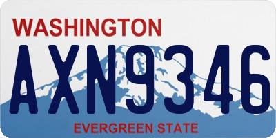 WA license plate AXN9346