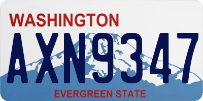 WA license plate AXN9347