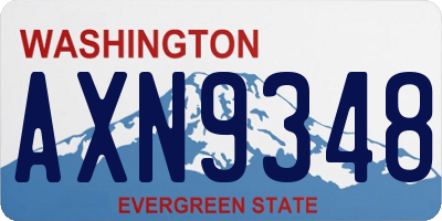 WA license plate AXN9348
