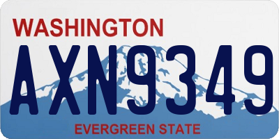 WA license plate AXN9349