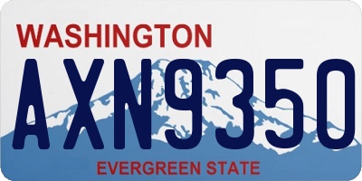 WA license plate AXN9350