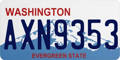 WA license plate AXN9353