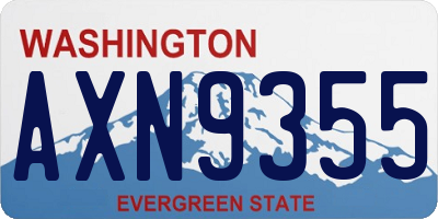 WA license plate AXN9355