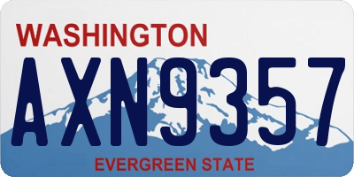WA license plate AXN9357